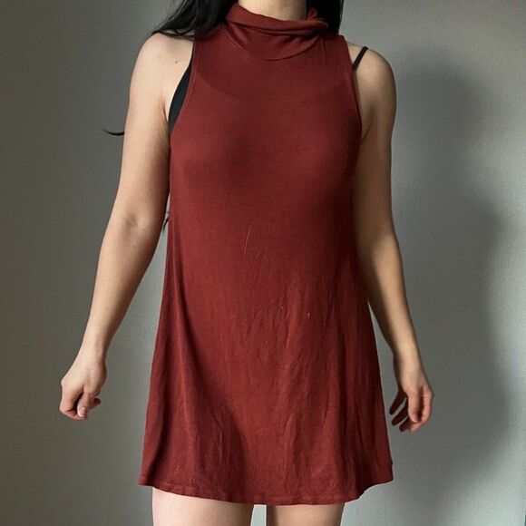 Anthropologie Postmark‎ orange rib knit tunic blouse turtleneck casual small - Picture 1 of 10